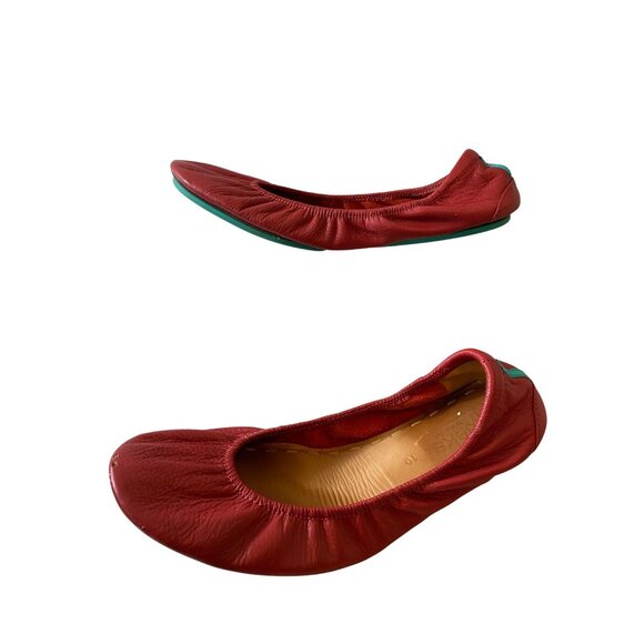 Tieks By Gavrieli Ruby Red Patent Leather Ballet Comfort Flats Shoes Size 10 - Picture 2 of 10